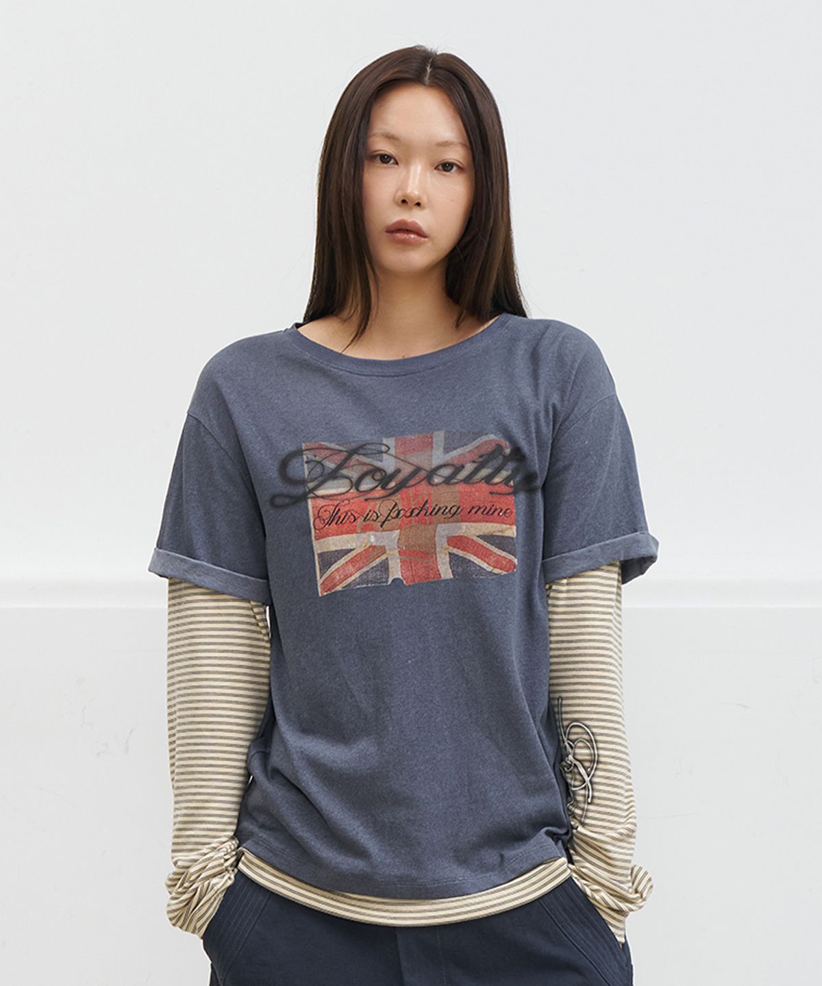 다이닛(DEINET) LAYERED VINTAGE LONG SLEEVE IN NAVY
