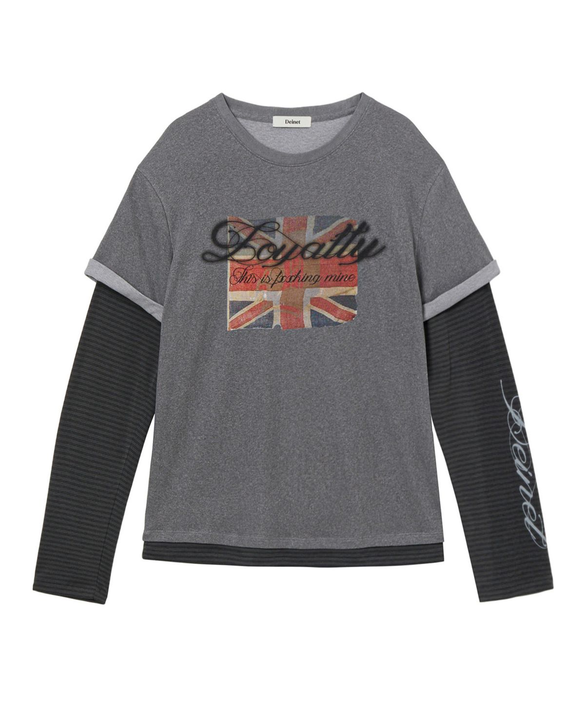 다이닛(DEINET) LAYERED VINTAGE LONG SLEEVE IN CHARCOAL