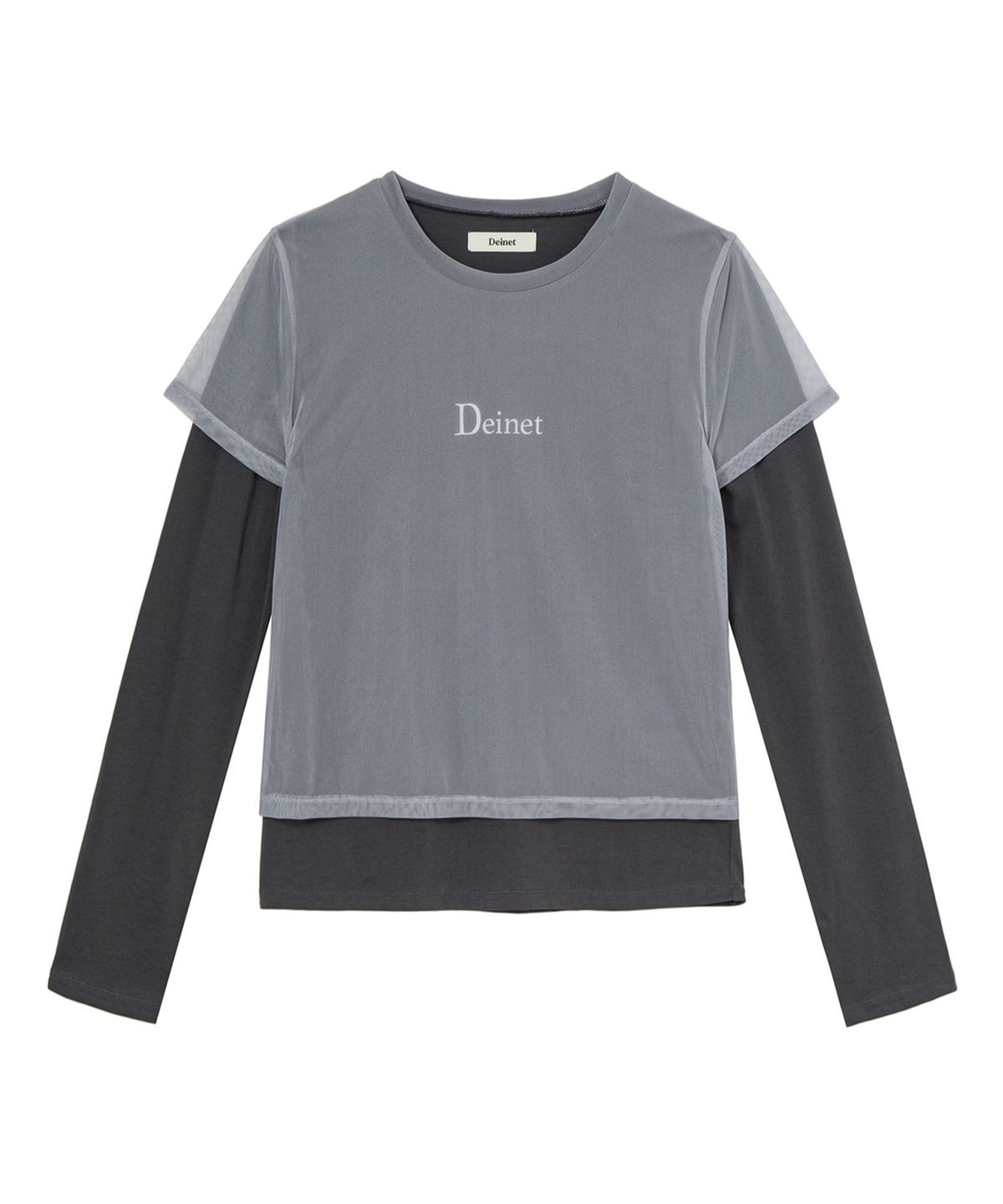 다이닛(DEINET) SEE-THROUGH LAYERED LONG SLEEVE IN CHARCOAL