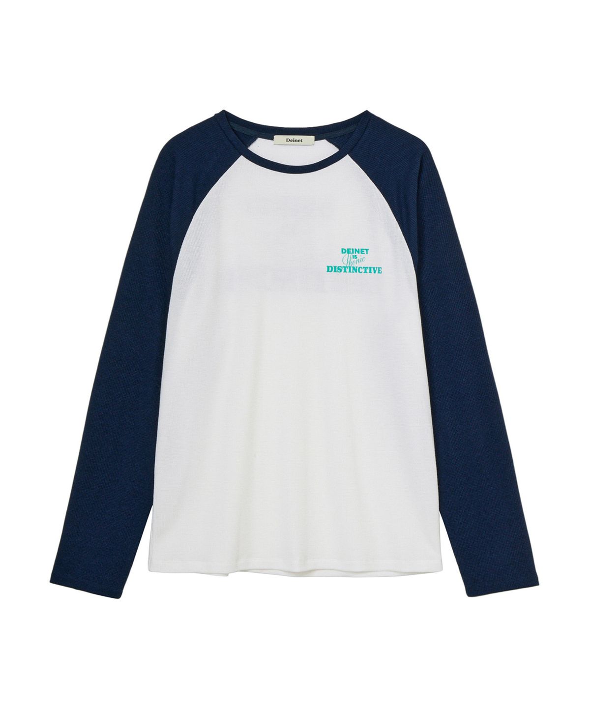 다이닛(DEINET) WAFFLE RAGLAN LONG SLEEVE IN WHITE
