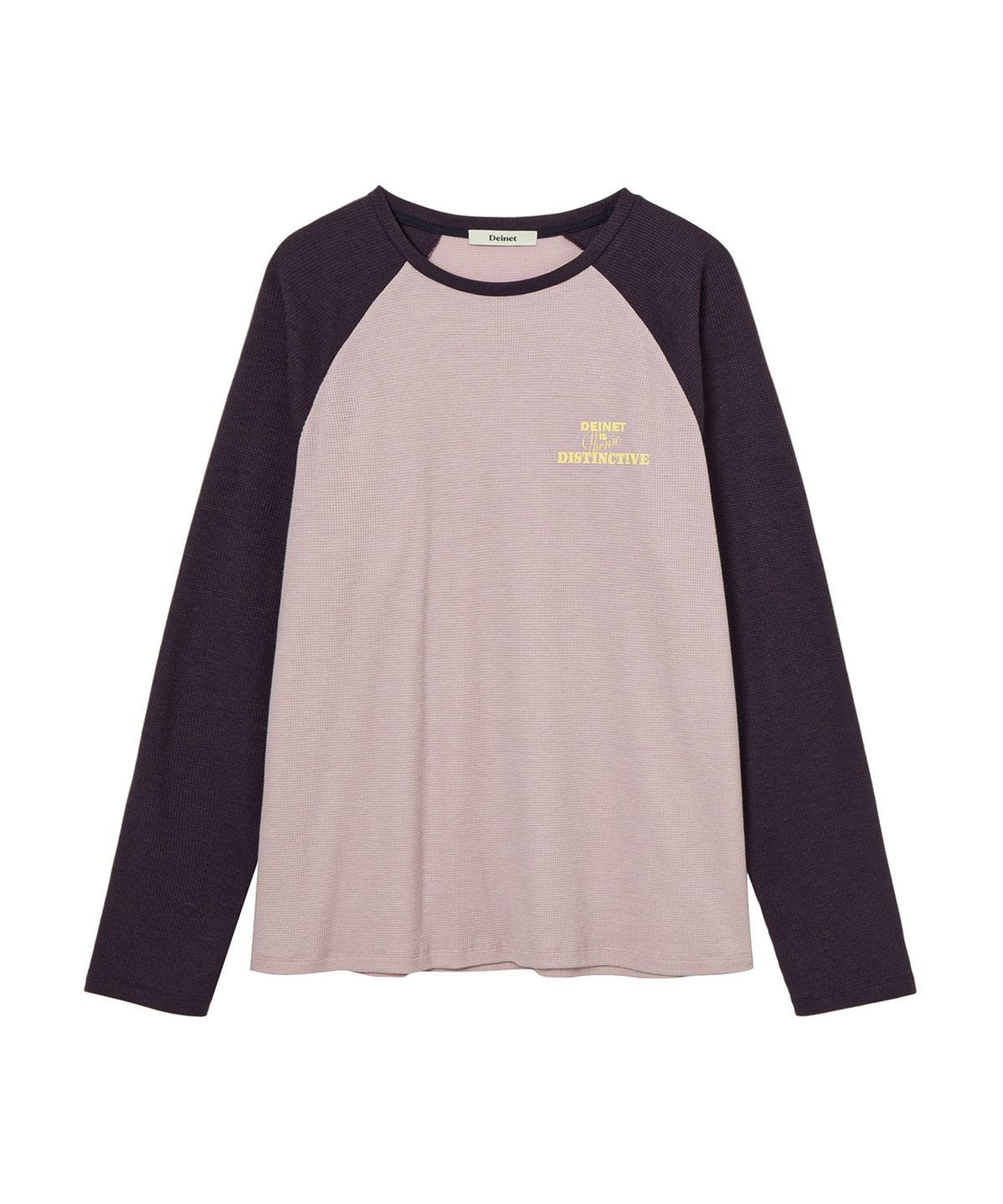다이닛(DEINET) WAFFLE RAGLAN LONG SLEEVE IN PINK