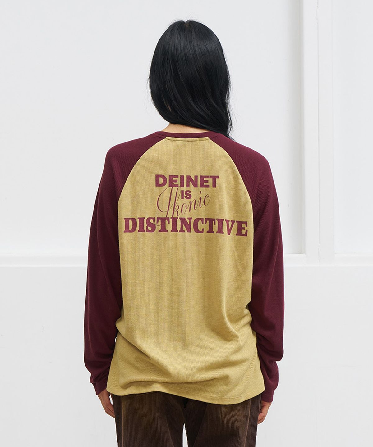 다이닛(DEINET) WAFFLE RAGLAN LONG SLEEVE IN GREEN