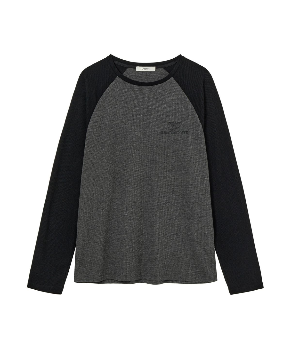 다이닛(DEINET) WAFFLE RAGLAN LONG SLEEVE IN CHARCOAL