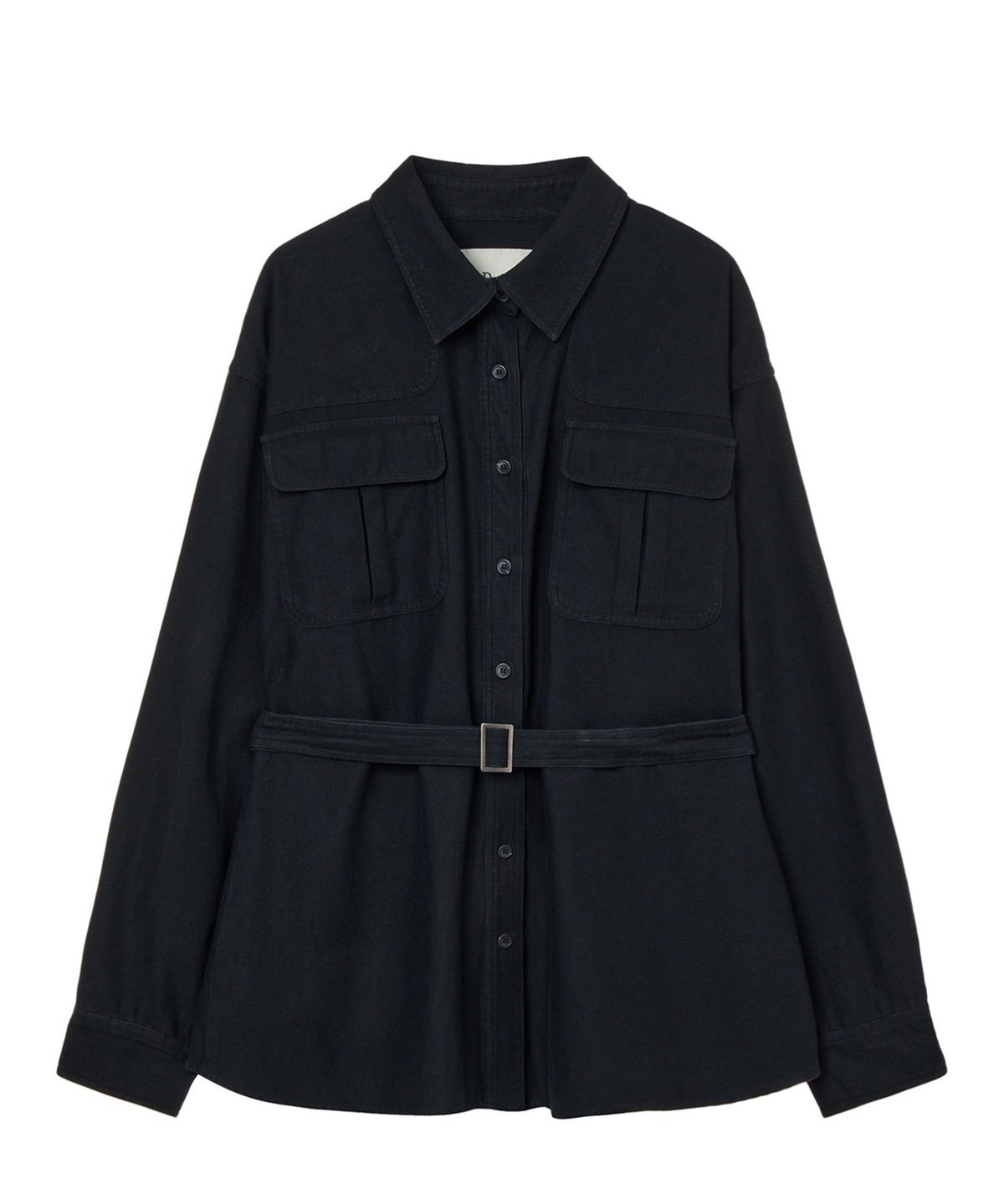 다이닛(DEINET) FRAYED COTTON SHIRT IN BLACK
