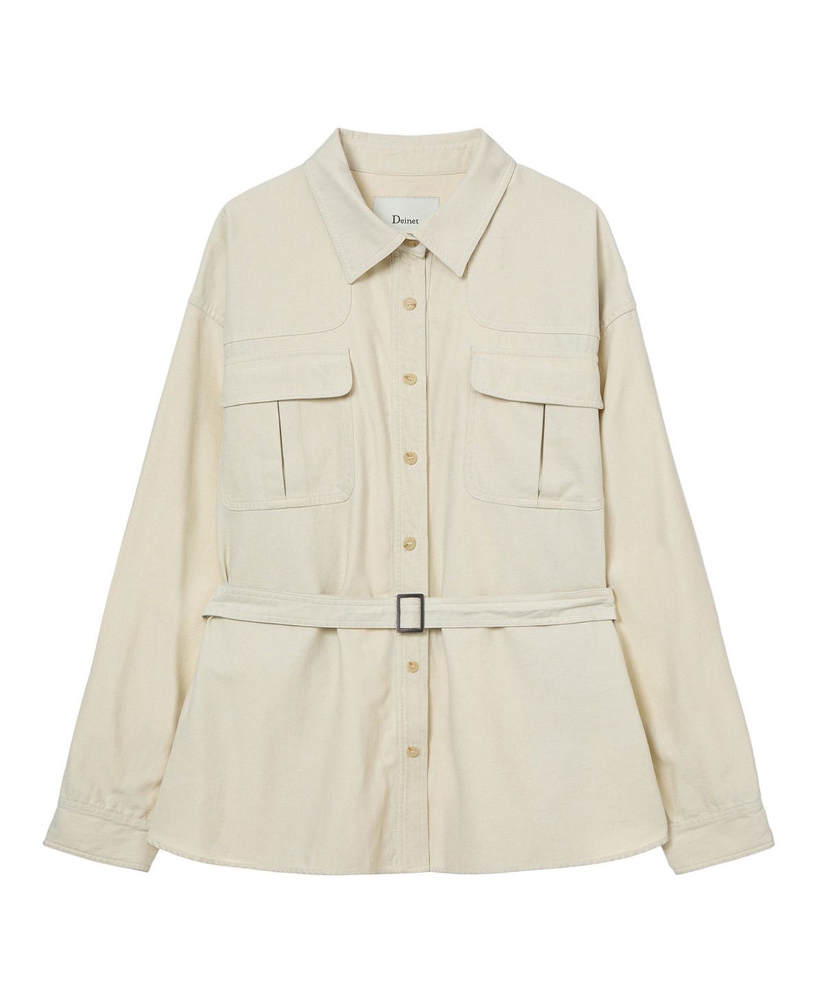 다이닛(DEINET) FRAYED COTTON SHIRT IN OATMEAL
