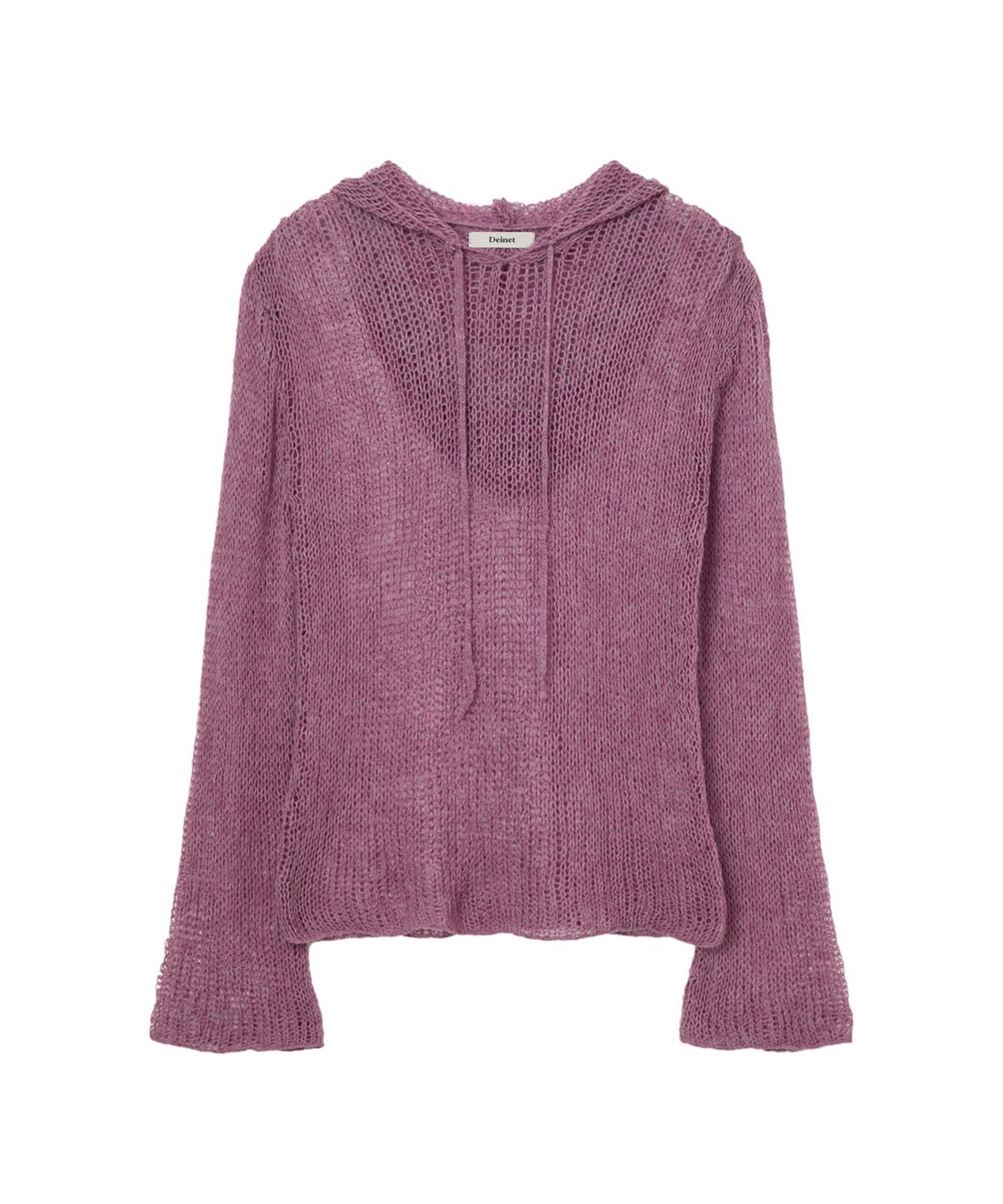 다이닛(DEINET) LOOSE MESH KNIT HOODIE IN PURPLE