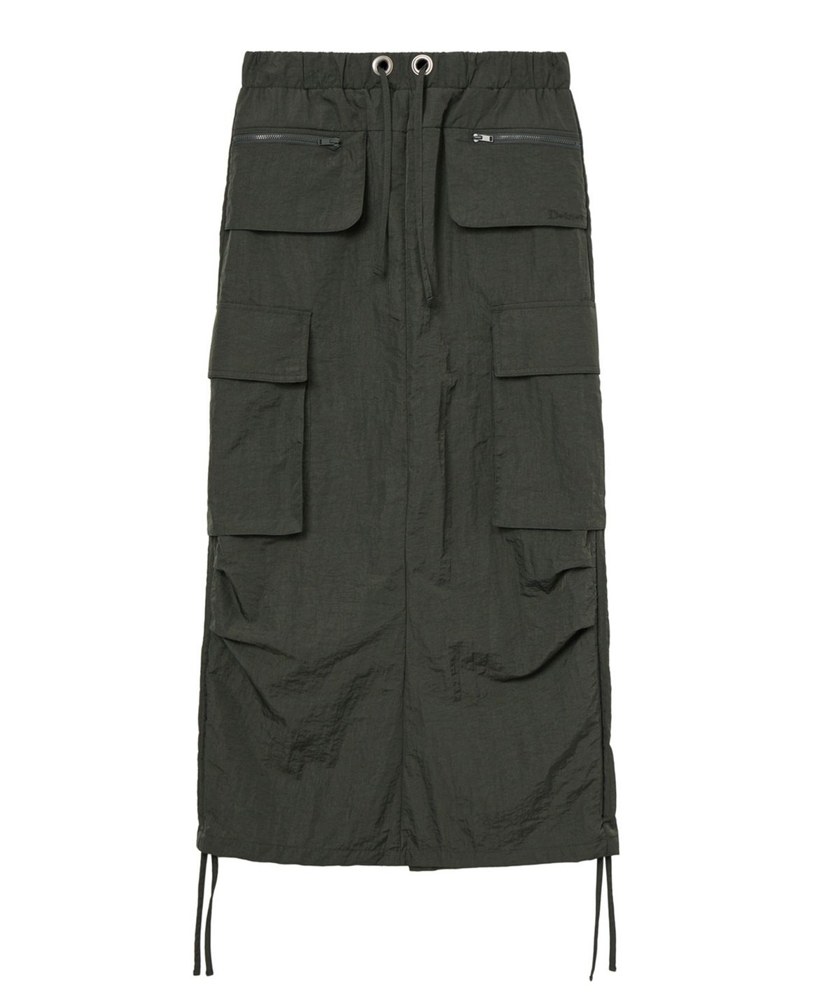 다이닛(DEINET) NYLON UTILITY CARGO SKIRT IN KHAKI