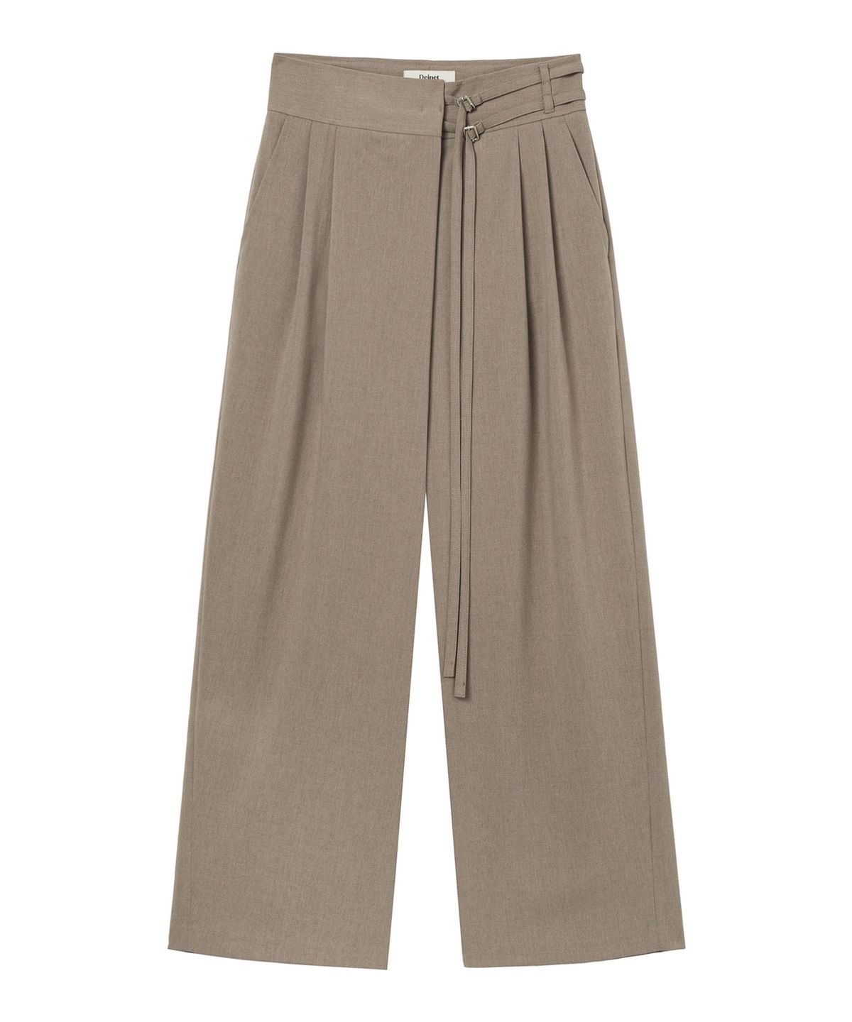 다이닛(DEINET) BELTED WRAP TROUSERS IN BEIGE