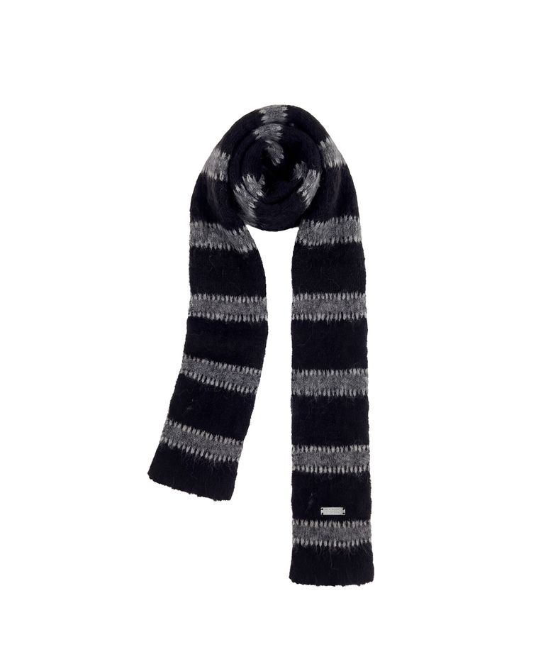 베이비 헤어리 니트 머플러_블랙 Baby Hairy Knit Muffler_Black