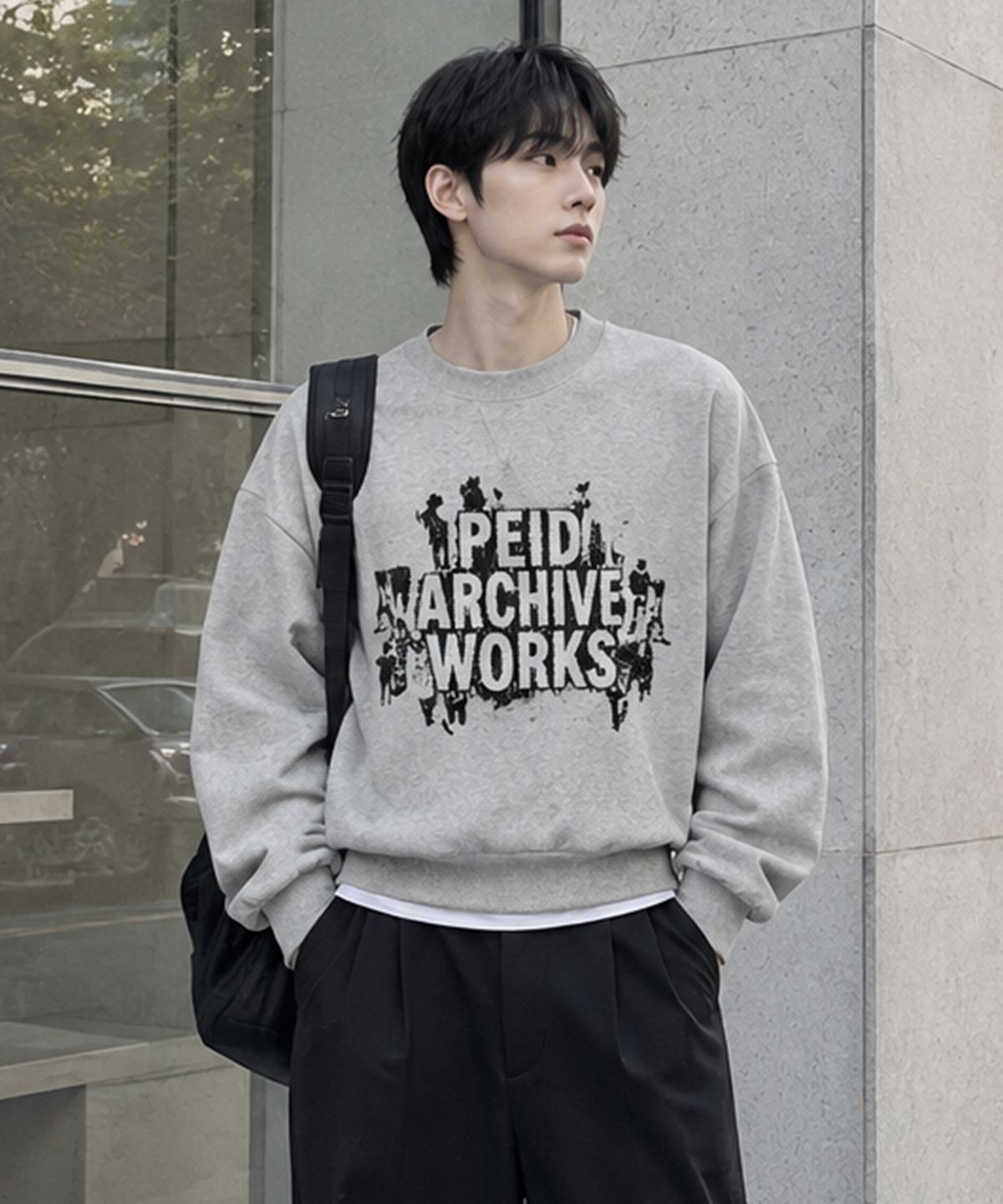 페이드(PEID) PD 로드웍스 세미크롭 맨투맨 2Color