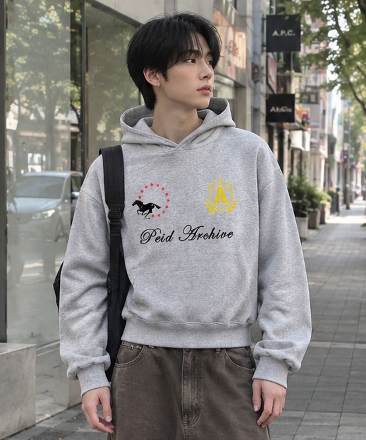 페이드(PEID) PD 빅볼스 세미크롭 후드티 2color