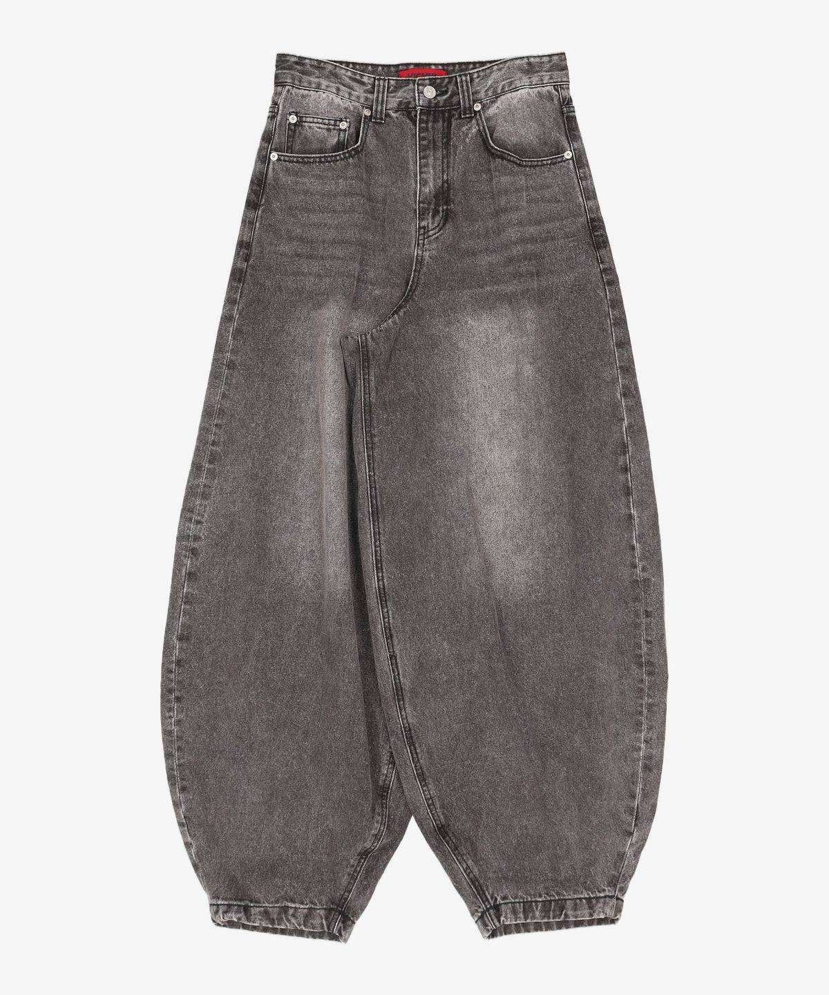 기철(KICHUL) BALLOON FIT DENIM PANTS (WASHED GREY) XS