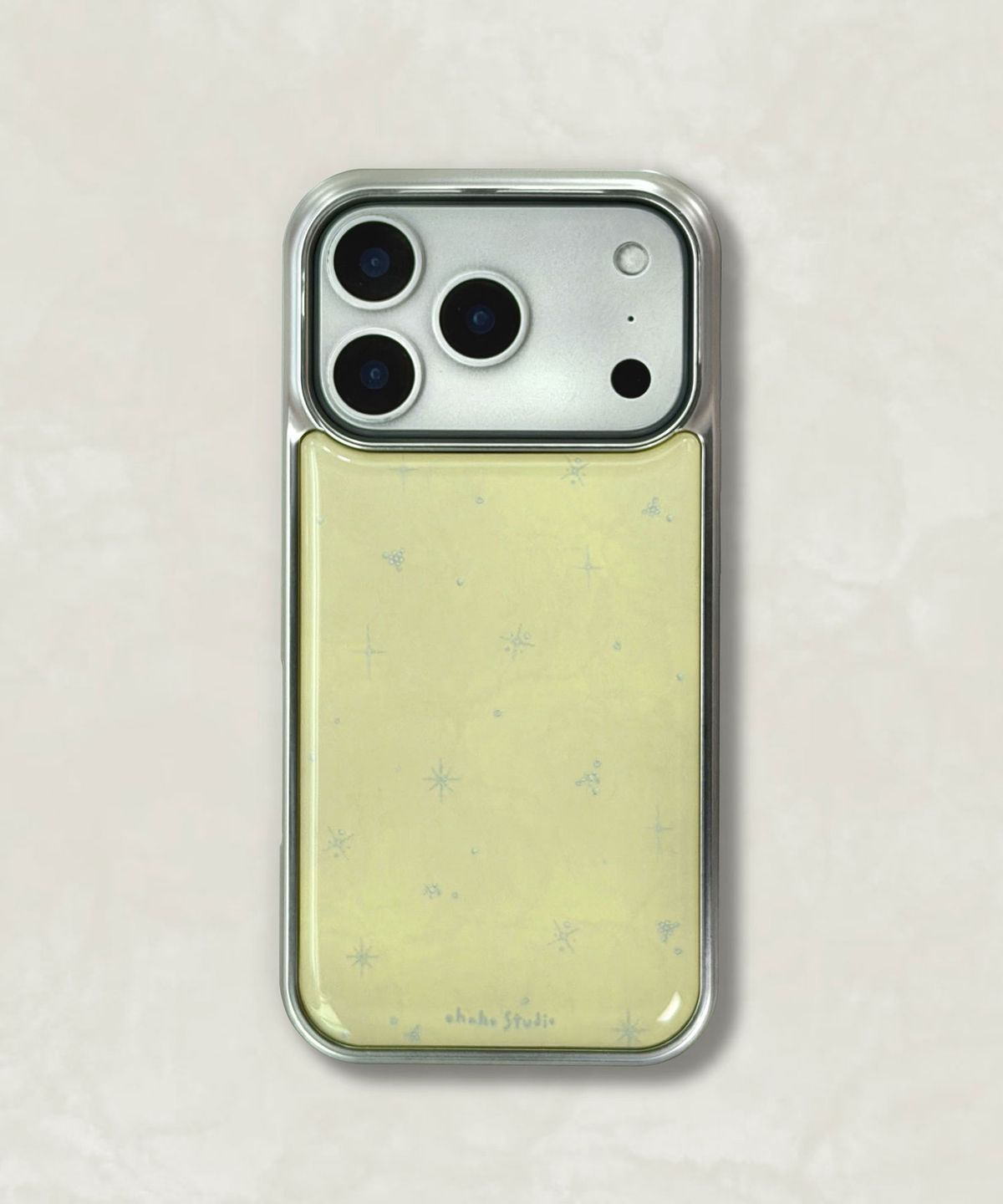 오하호 스튜디오(OHAHO STUDIO) Butter Lemon Phone case_실버 (에폭시/글라스/맥세이프글라스)