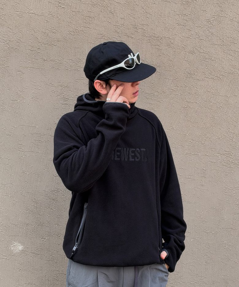[담 OOTD Pick] 플리스 하이넥 하프집업 후드 (블랙)
