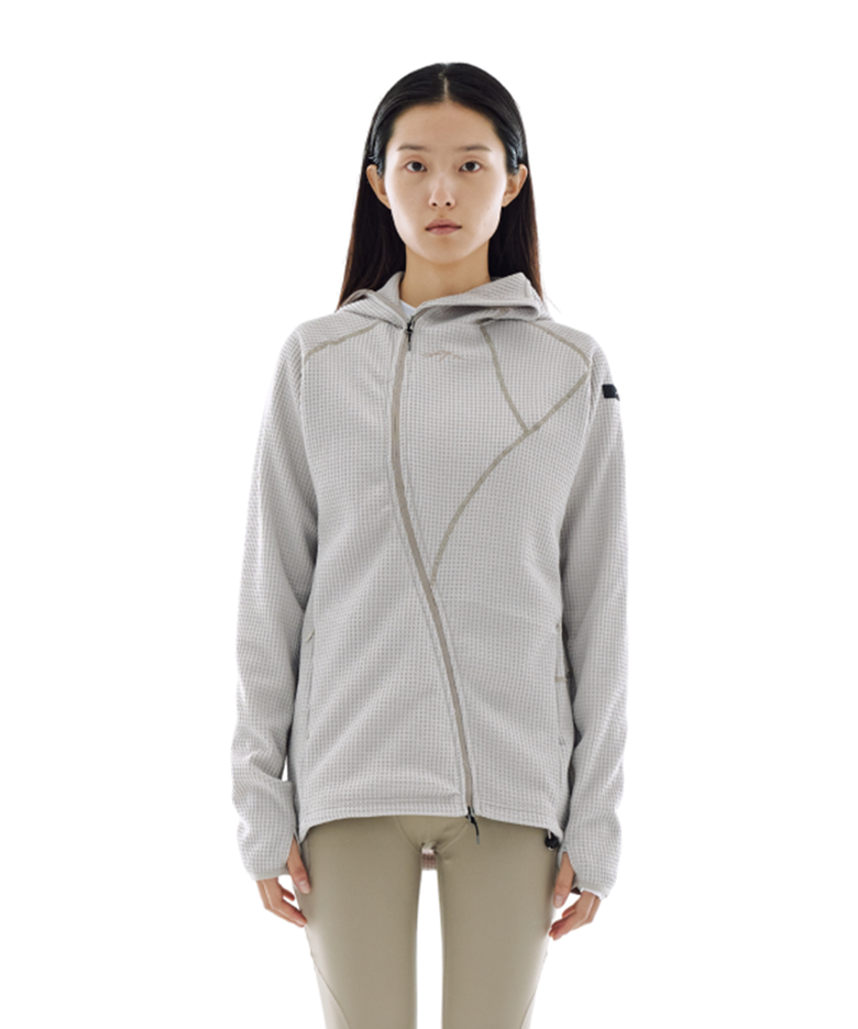 Waffle Warmer Hoodie Zip Up (Mocha Color) -Women-