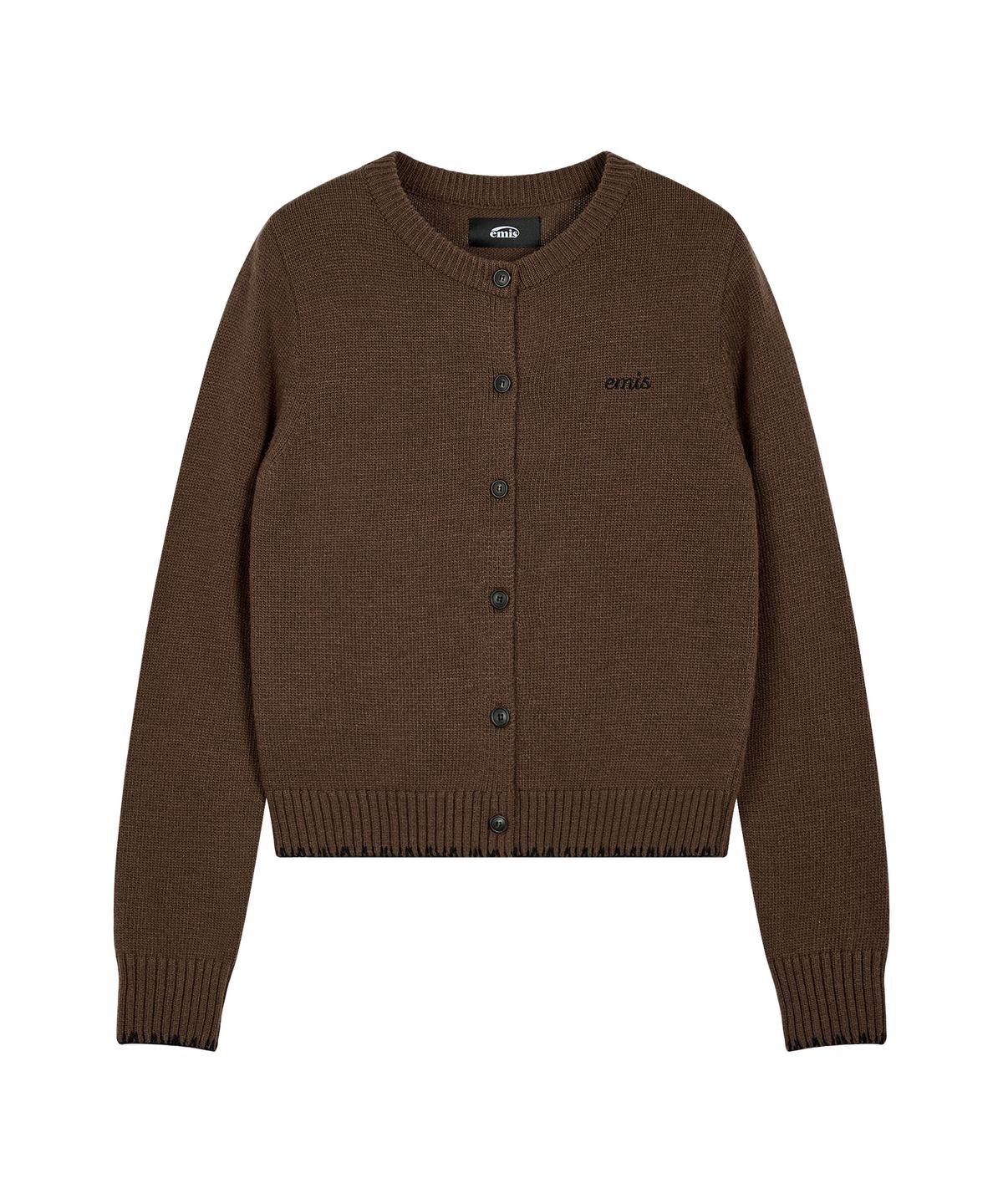 이미스(EMIS) (W) BLANKET STITCH CARDIGAN-BROWN
