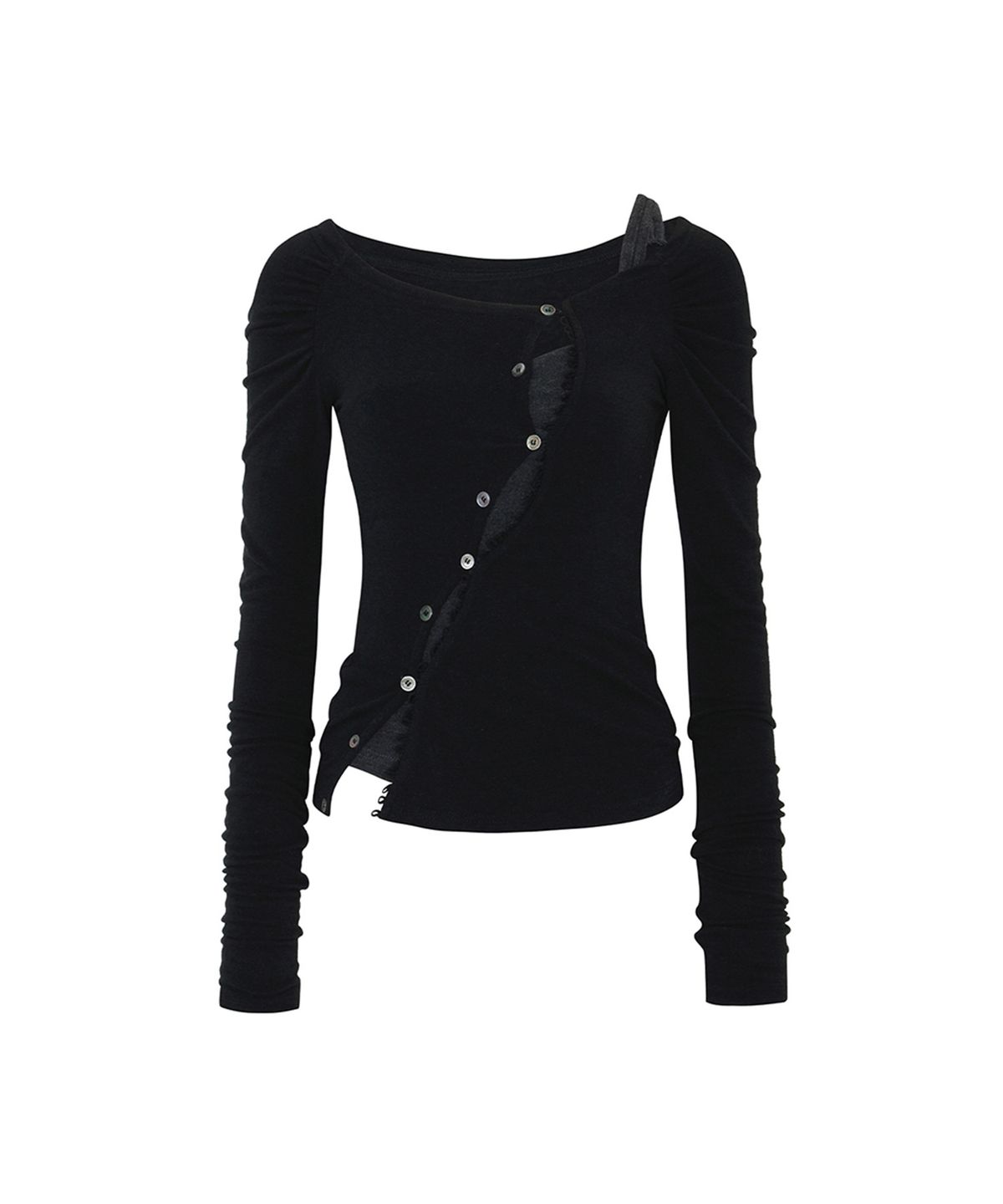페인오어플레져(PAINORPLEASURE) CUT-OUT LAYERED TEE black