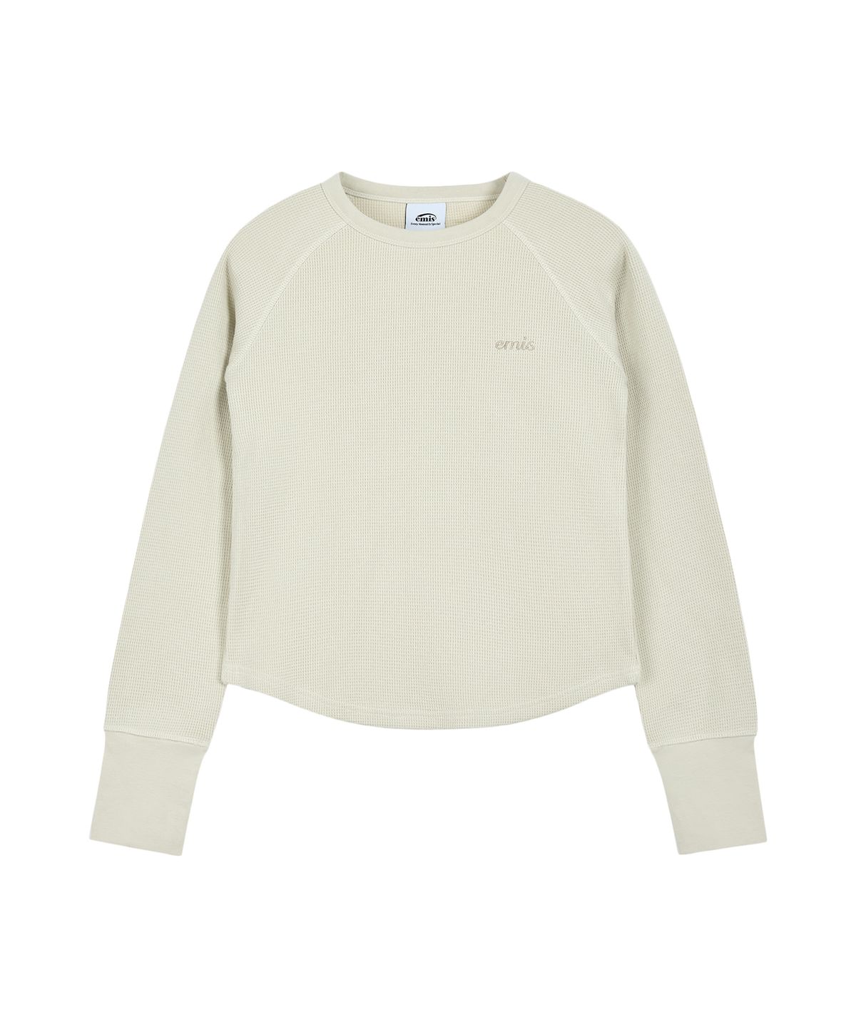 이미스(EMIS) (W) WAFFLE RAGLAN LS T-SHIRT-BEIGE