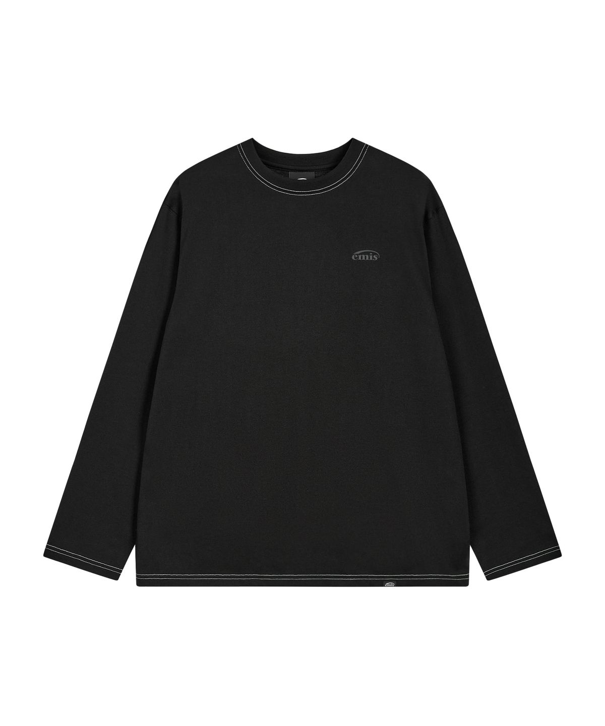 이미스(EMIS) MONO LOGO PRINT LS T-SHIRT-BLACK