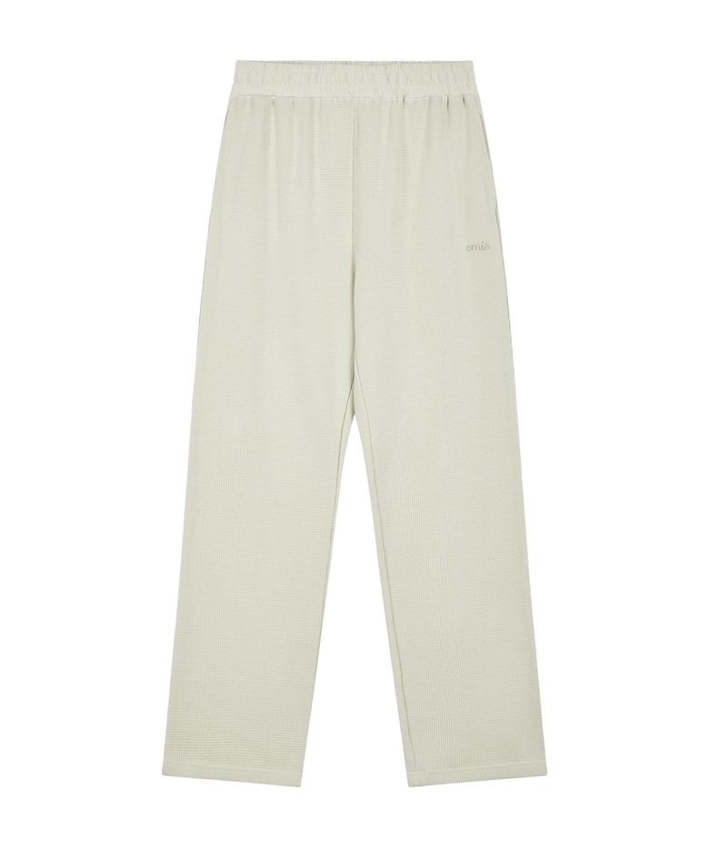 (W) WAFFLE LOUNGE PANTS-BEIGE
