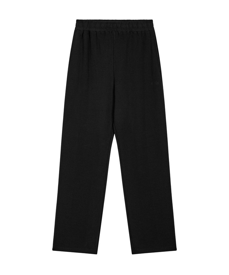 (W) WAFFLE LOUNGE PANTS-BLACK