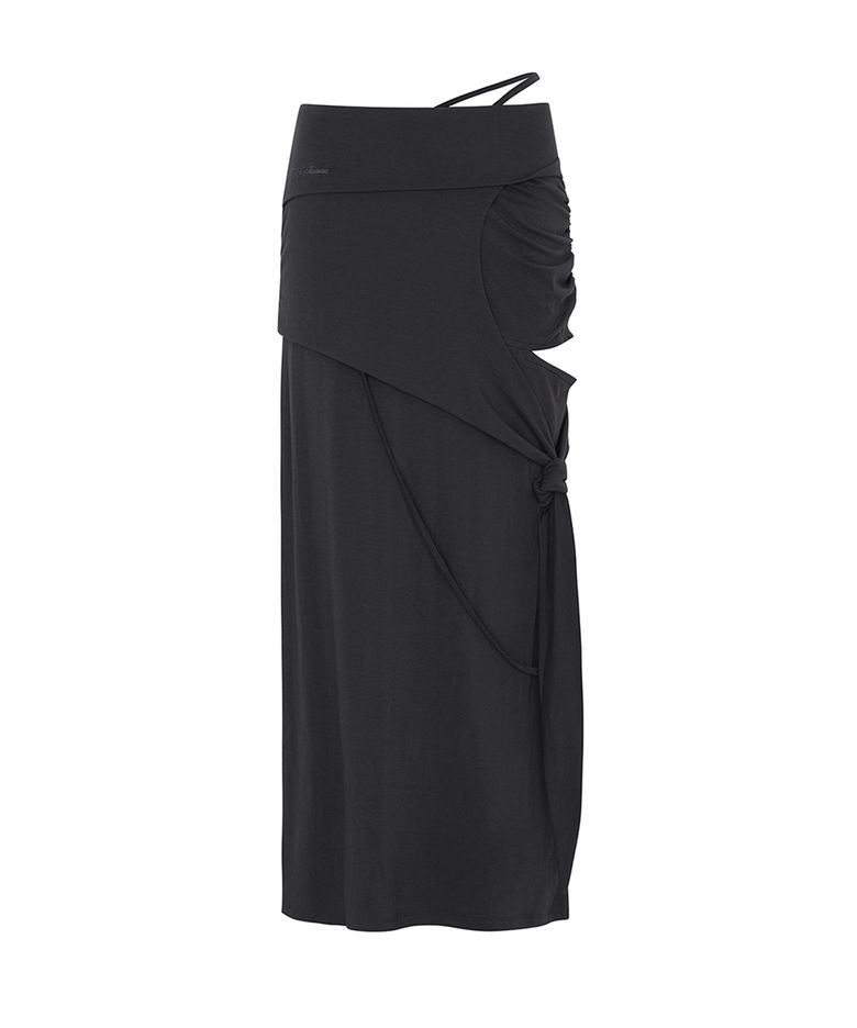 CUT-OUT LONG SKIRT charcoal