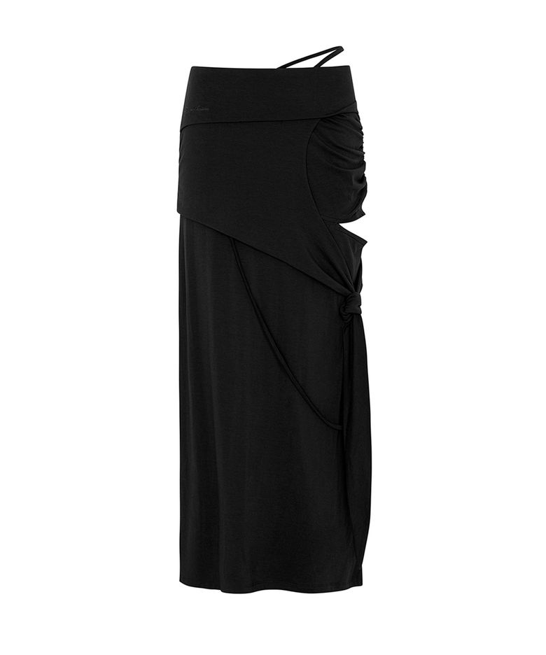CUT-OUT LONG SKIRT black