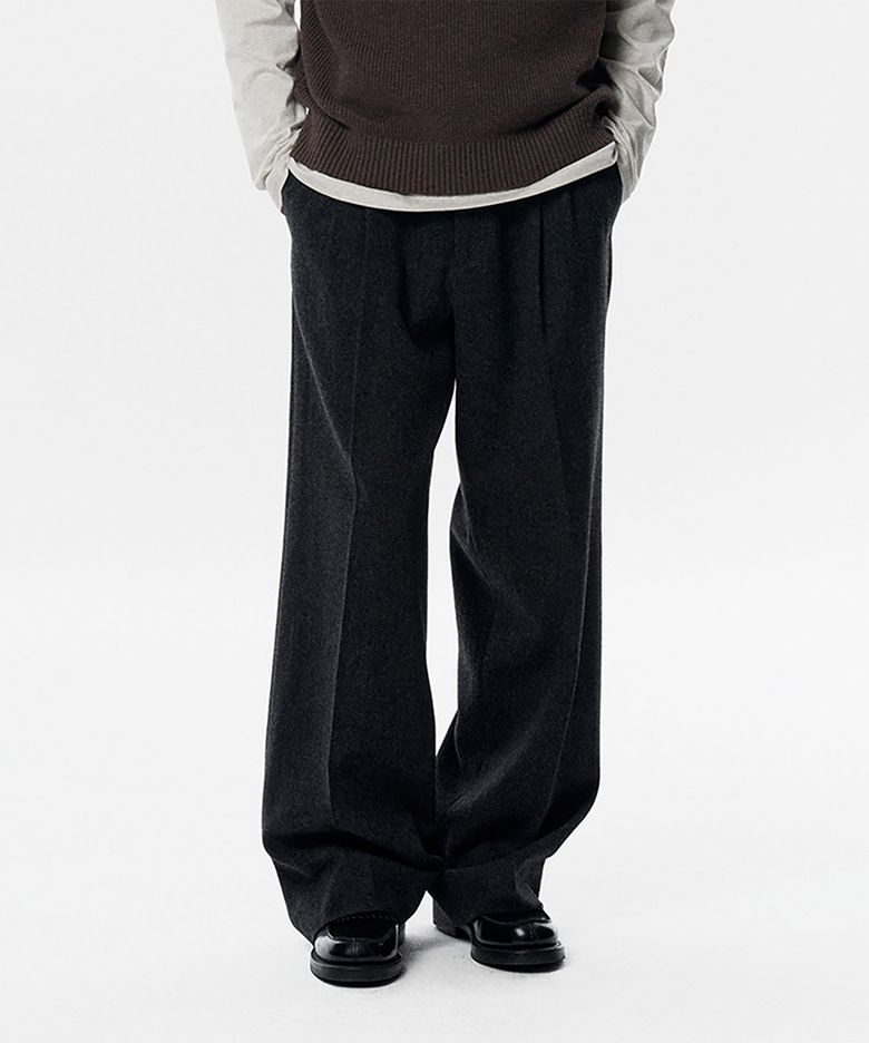 Orson Flannel Wide Pants Charcoal