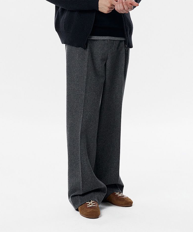 Orson Flannel Wide Pants Grey