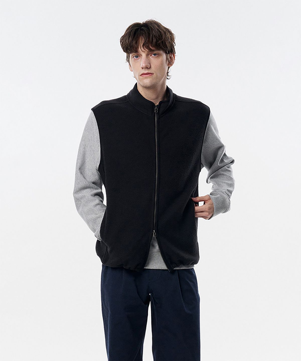 테일던(TAILDERN) Yvon Fleece Zip-up Vest Black