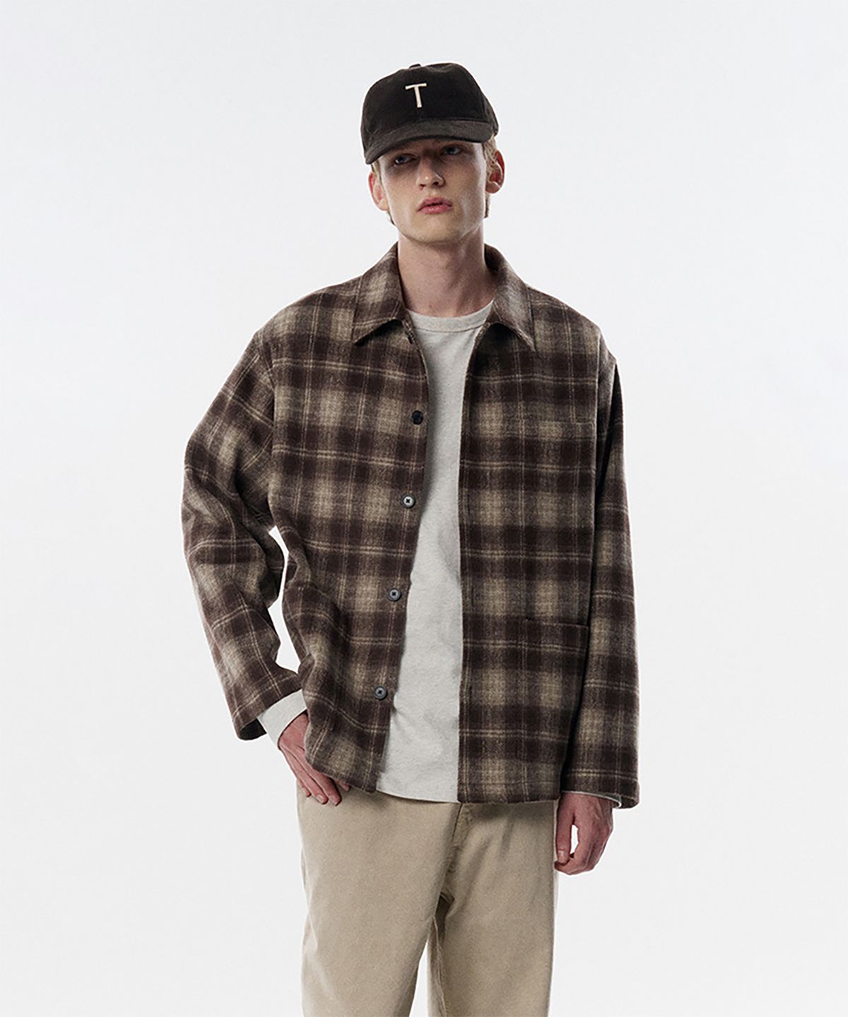 테일던(TAILDERN) Judd Cotton Flannel Shirts Jacket Brown