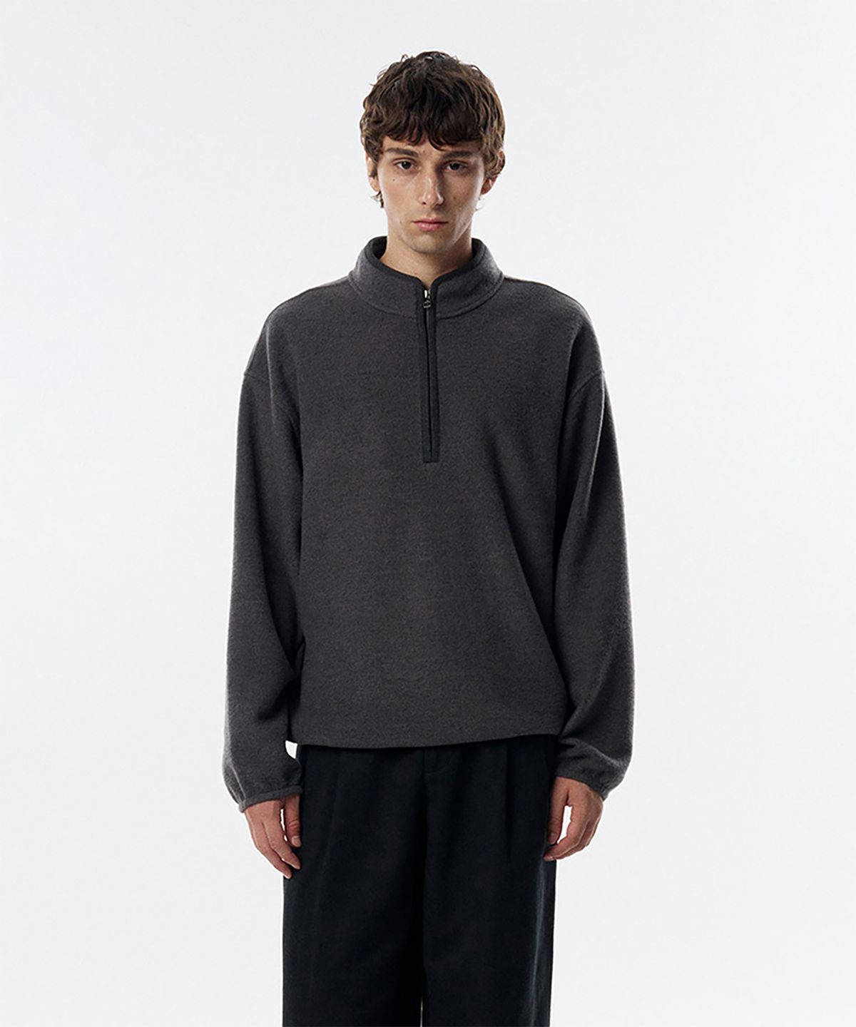 테일던(TAILDERN) Light Fleece Quarter zip shirts Grey