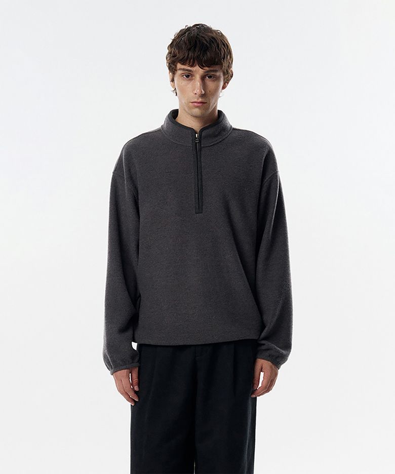 Light Fleece Quarter zip shirts Grey