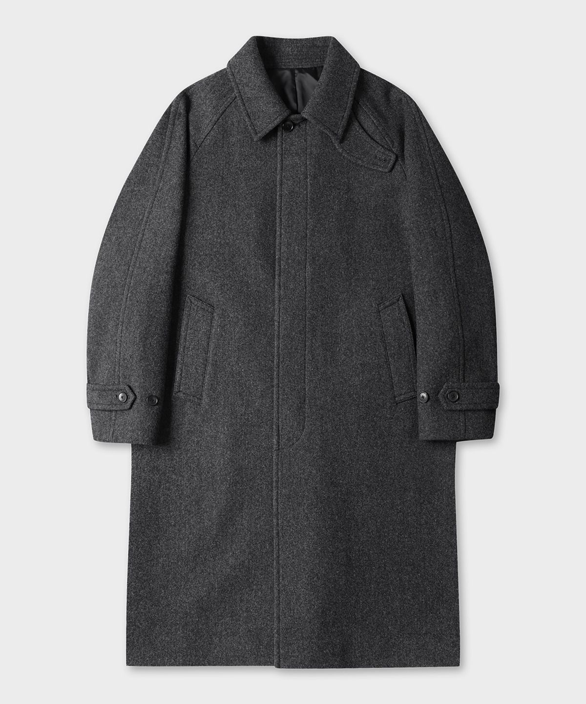 테일던(TAILDERN) Dane Wool Balmacaan Coat Charcoal