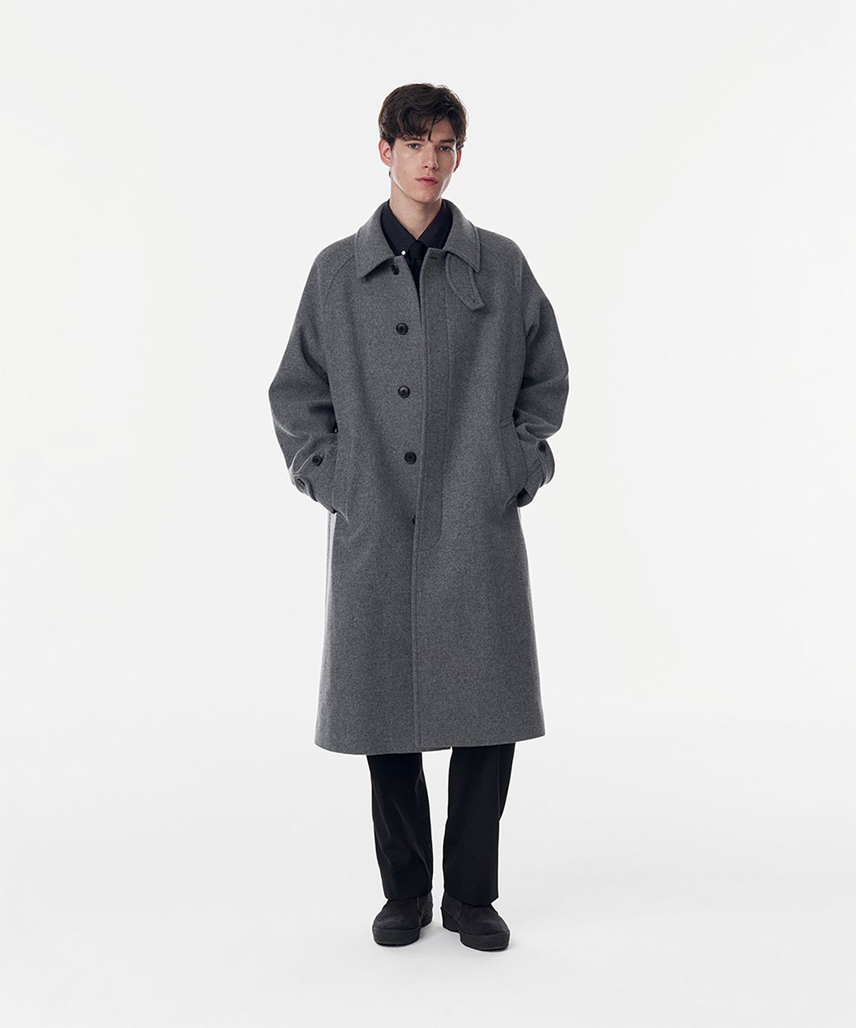 테일던(TAILDERN) Dane Wool Balmacaan Coat Grey