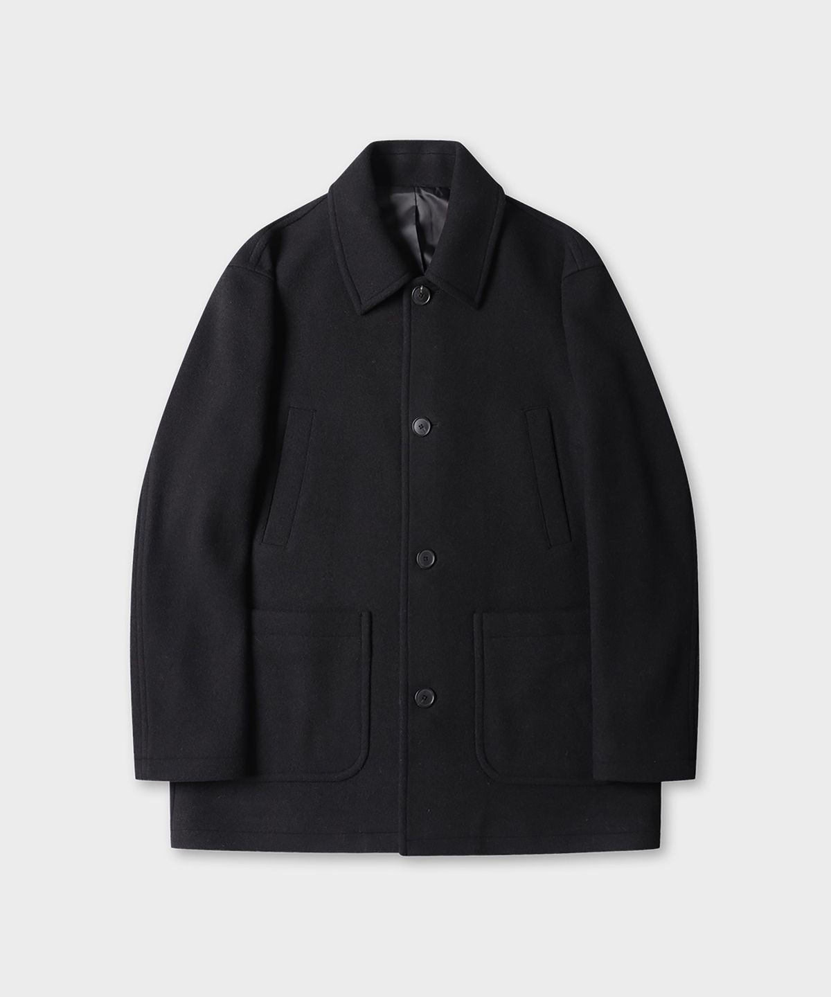 테일던(TAILDERN) Garrel Wool Blend Half Coat Black