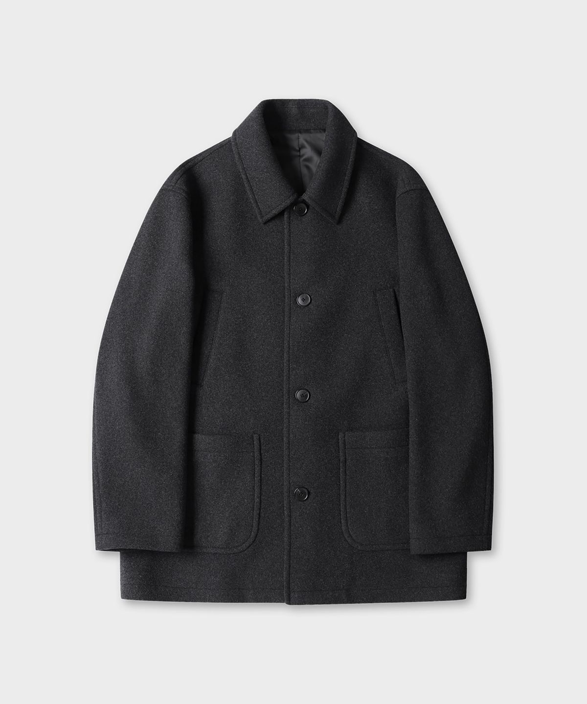 테일던(TAILDERN) Garrel Wool Blend Half Coat Charcoal