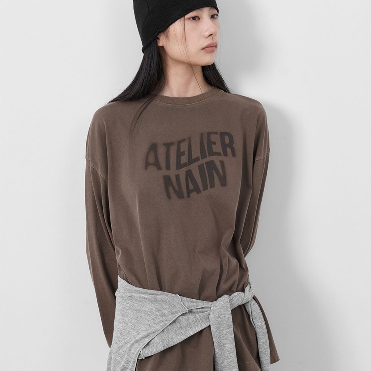 아틀리에 나인(ATELIER NAIN) (T-7268)BLUR LOGO PIGMENT TEE
