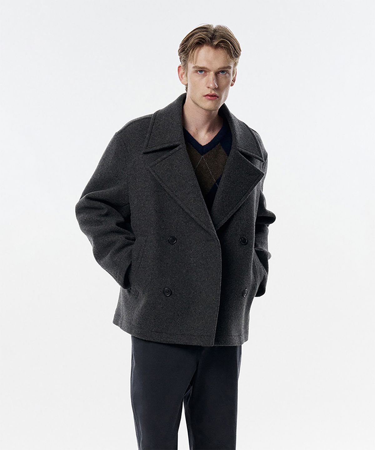 테일던(TAILDERN) Melville Wool Blend Peacoat Charcoal