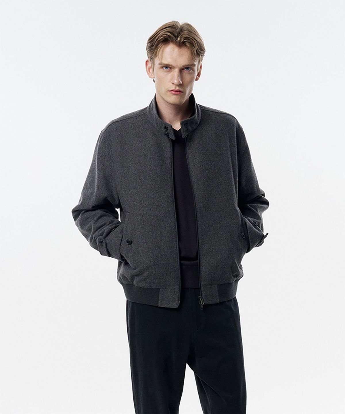 테일던(TAILDERN) McQueen Wool Harrington Jacket Charcoal