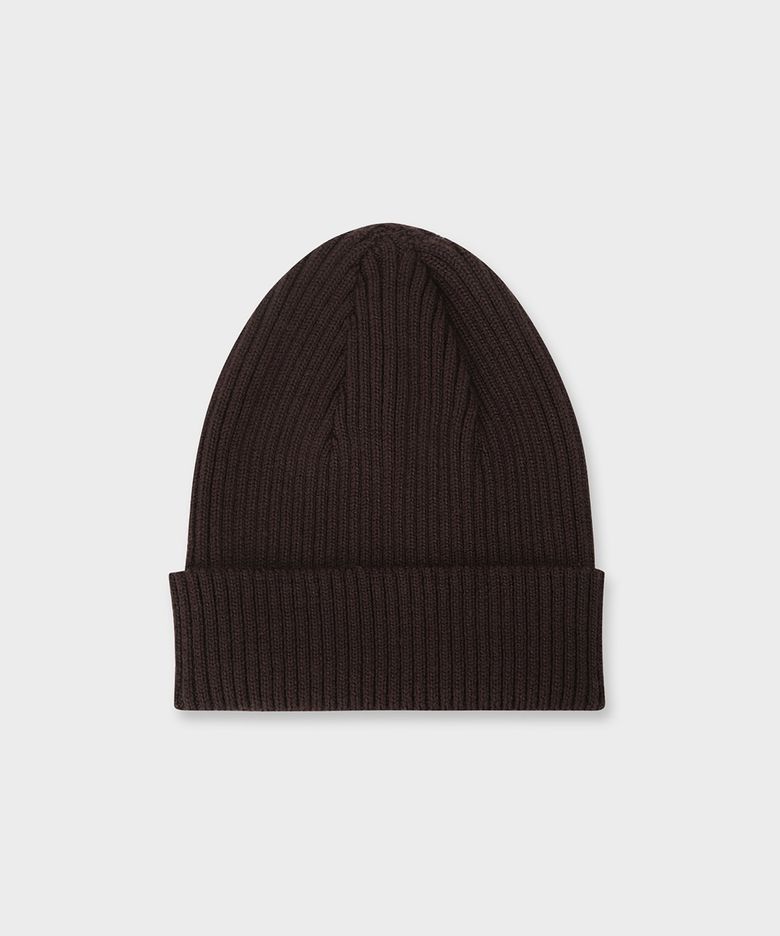 Zissou Wool Blend Knit Beanie Brown