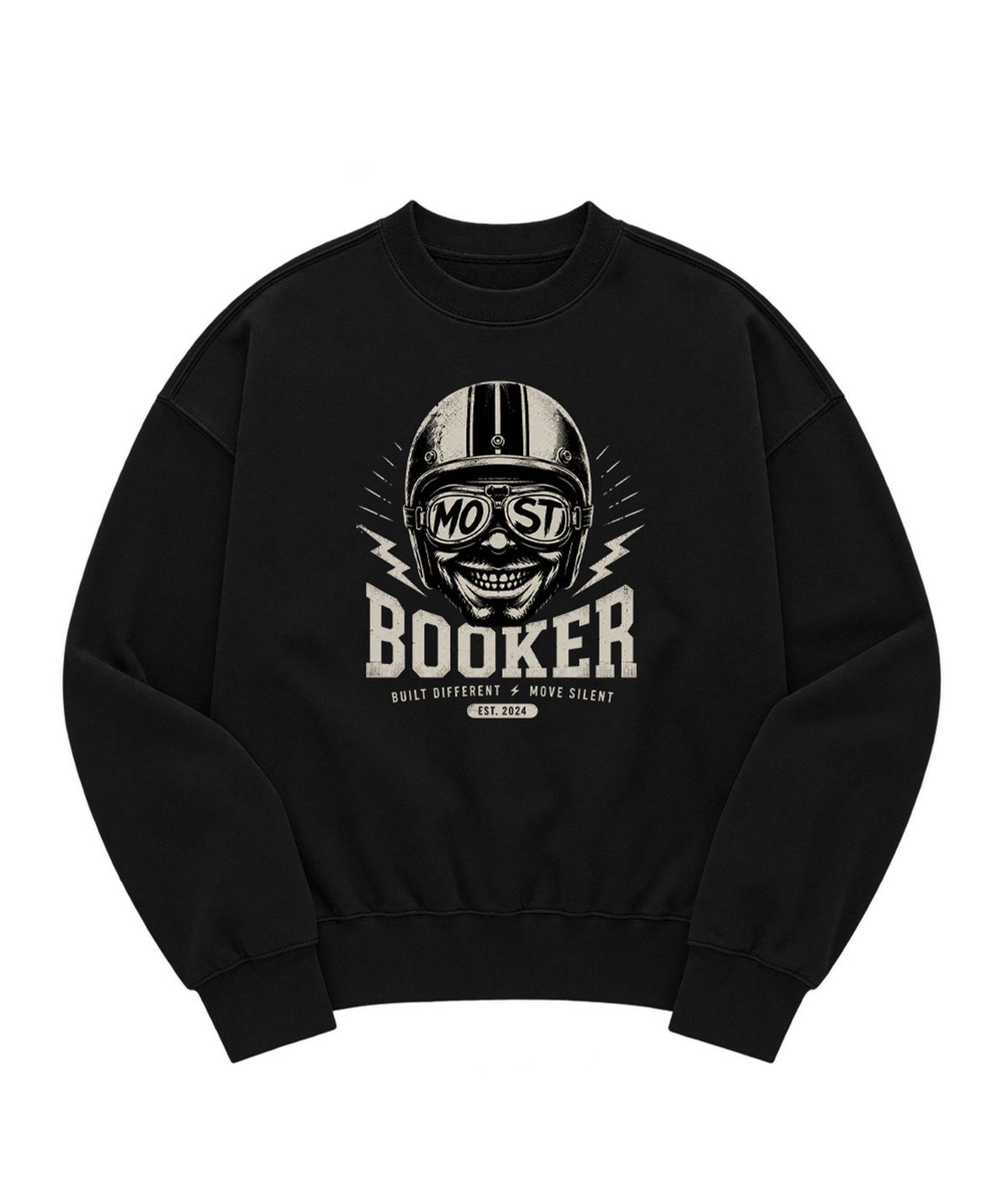 멜로우컨셉(MELLOW CONCEPT) MM43 Booker Ghost Rider 오버핏 맨투맨