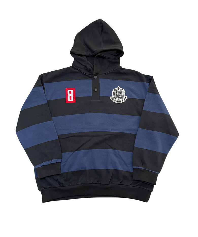 Club 8 Hooded Rugby Sweatshirt (navy*black)