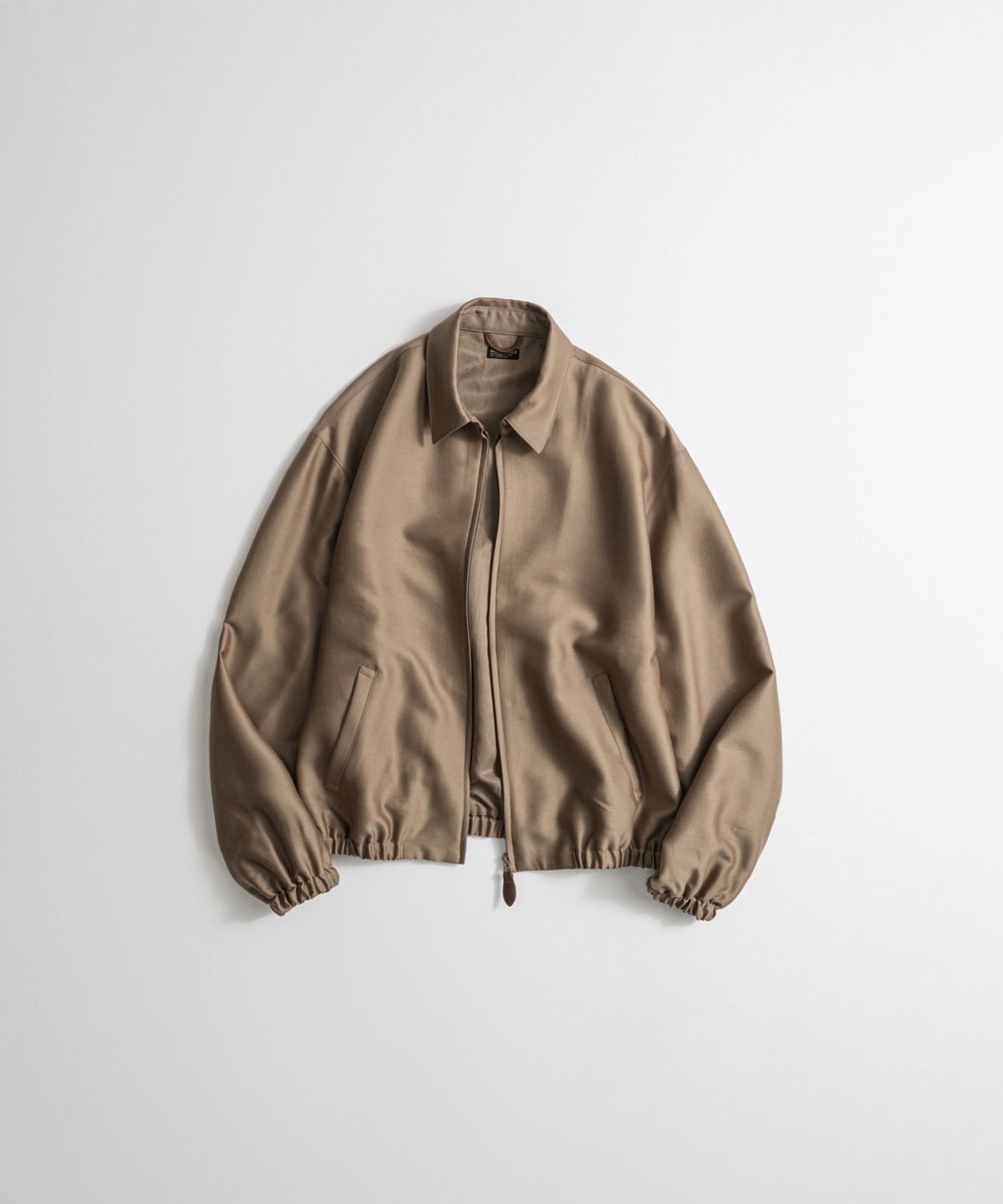 비헤비어(BEHEAVYER) SILK WOOL ZIP BLOUSON taupe