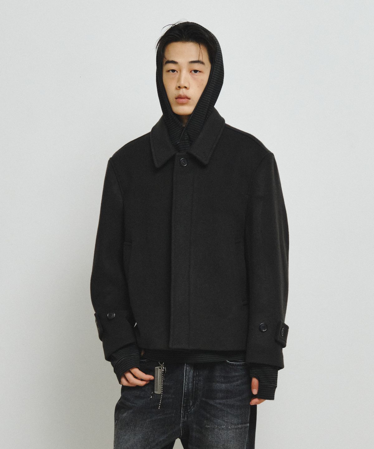엔도어(ENDOOR) Short Mac Coat (Dark Gray)