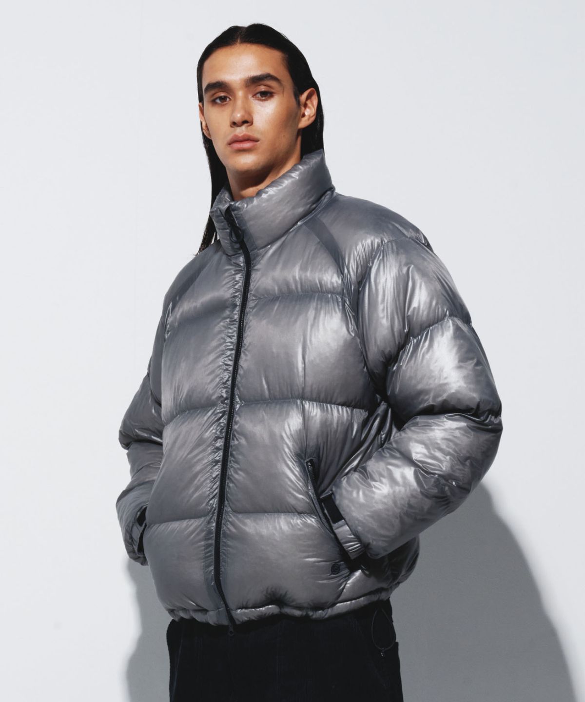 칼라파타르(KALAPATTHAR) AIR PUFFER STAND COLLAR JACKET - GREY