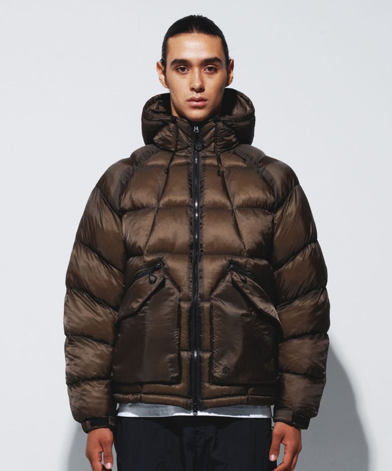 AIR PUFFER HOODED JACKET - TAUPE