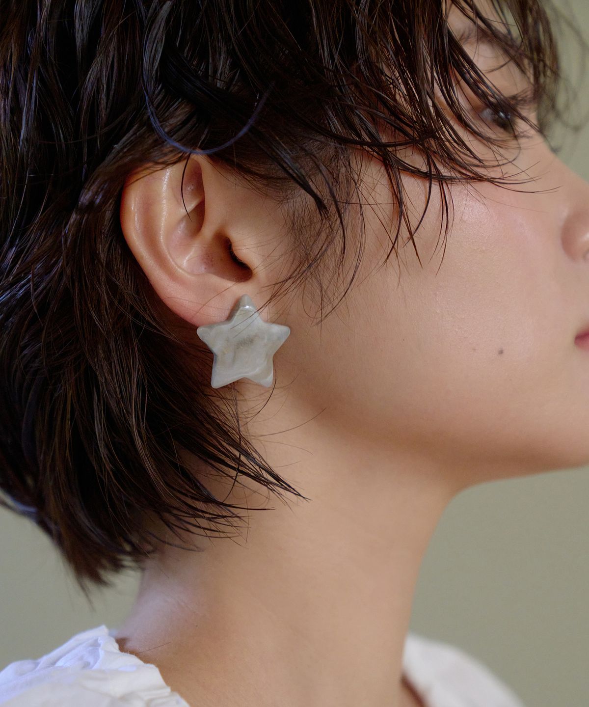 지지(GEEGEE) marble star earring - grey