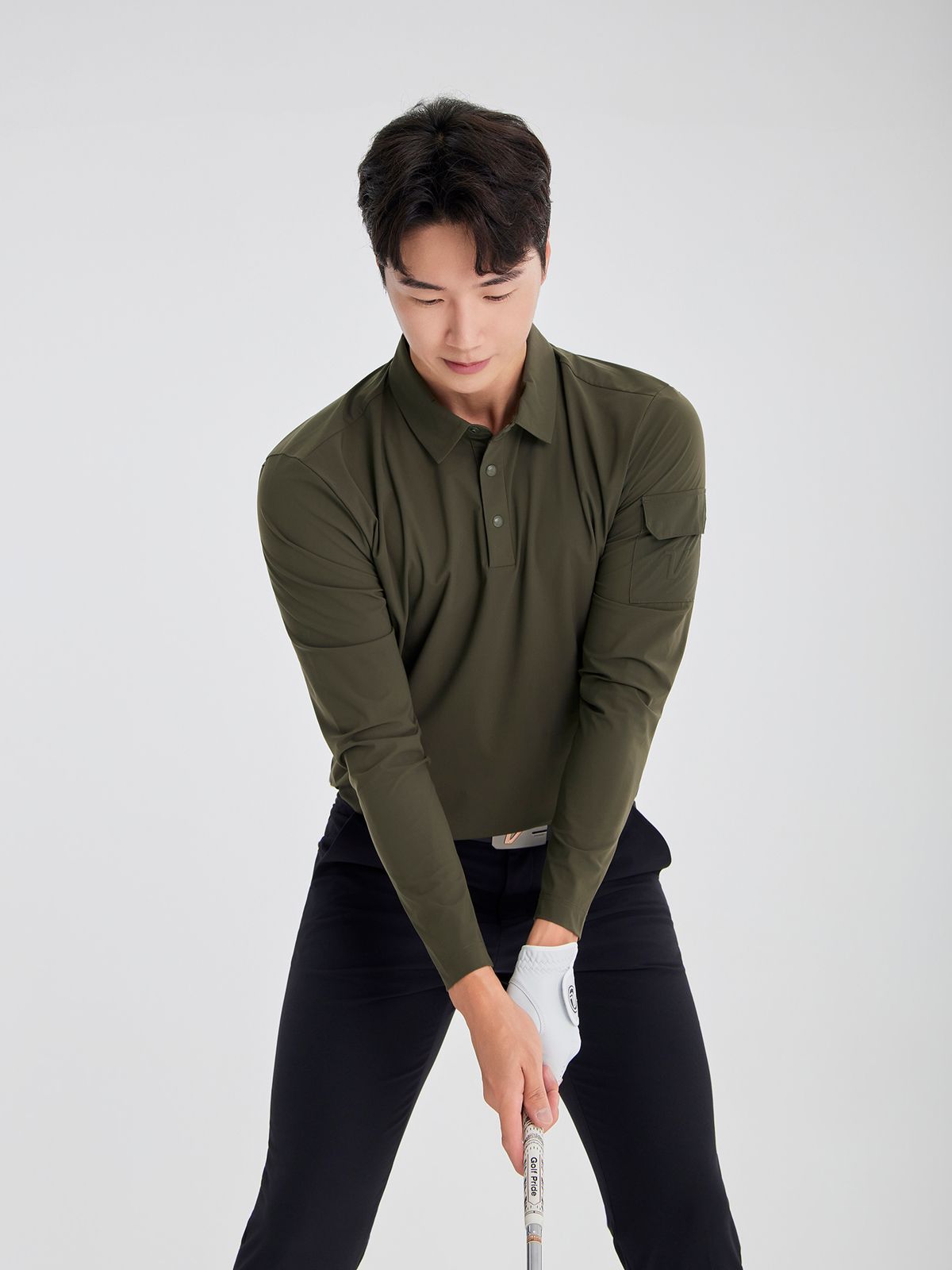 볼빅 골프웨어(VOLVIK GOLFWEAR) 남성 골프 우븐 포켓 제에리 티셔츠 VMTSO902_KH