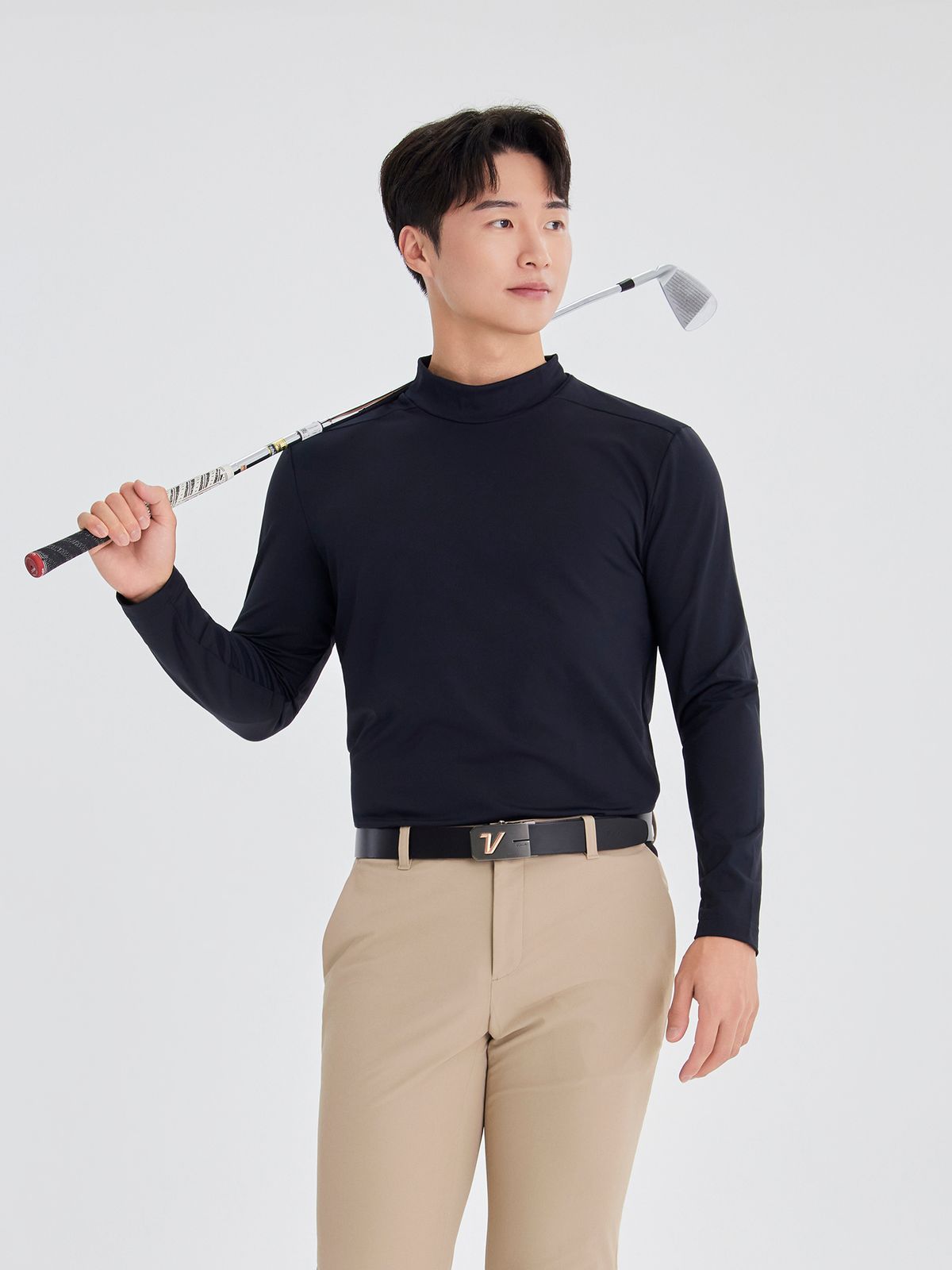 볼빅 골프웨어(VOLVIK GOLFWEAR) 남성 골프 에센셜 베이스레이어 VMBSO991_BK
